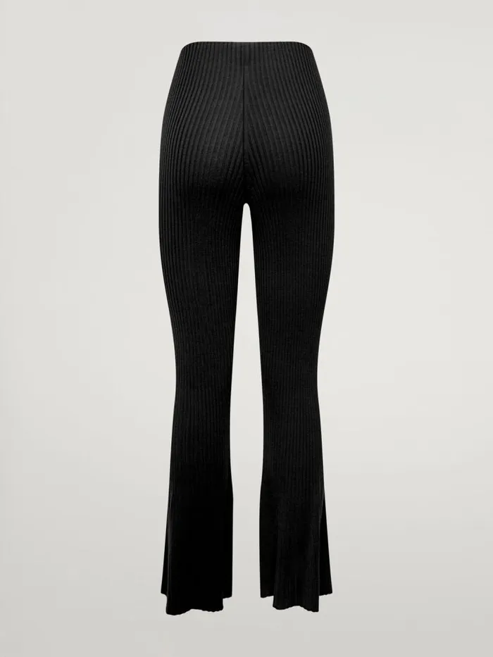 Women Trousers and Jumpsuits Wolford Merino Rib Trousers Black