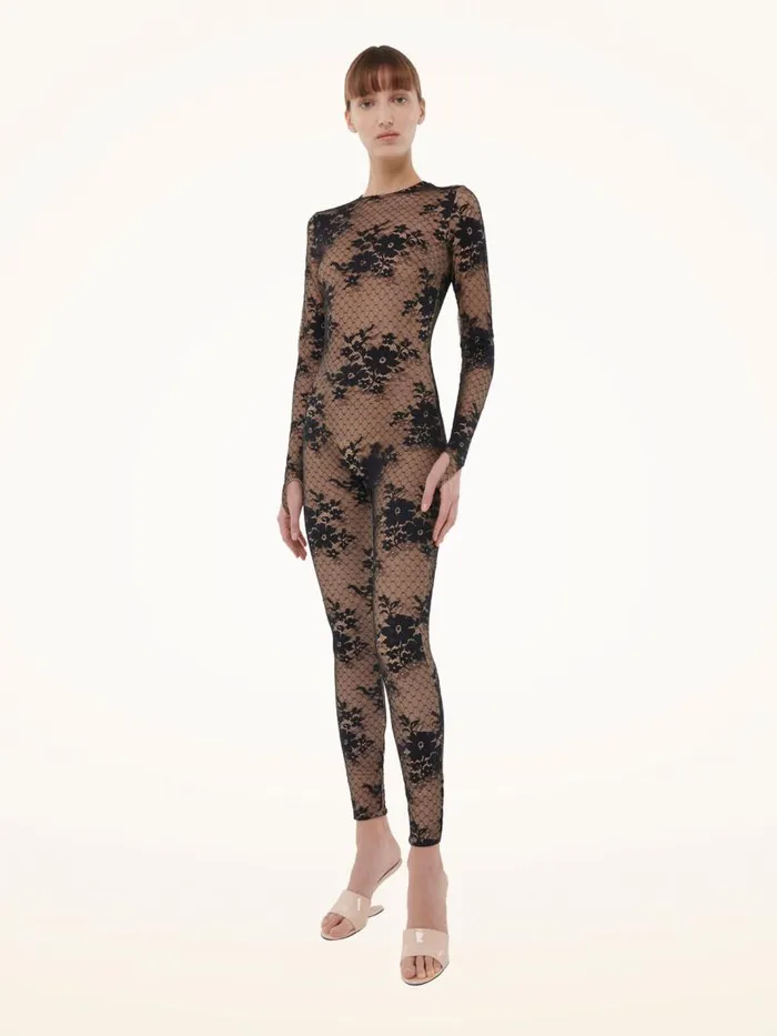 Women Trousers and Jumpsuits Wolford Pattie Jumpsuit Vanilla Latteblack