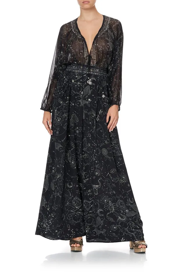 Women Trousers and Leggings Camilla Wide Leg Pant With Gathered Pockets Moon Set
