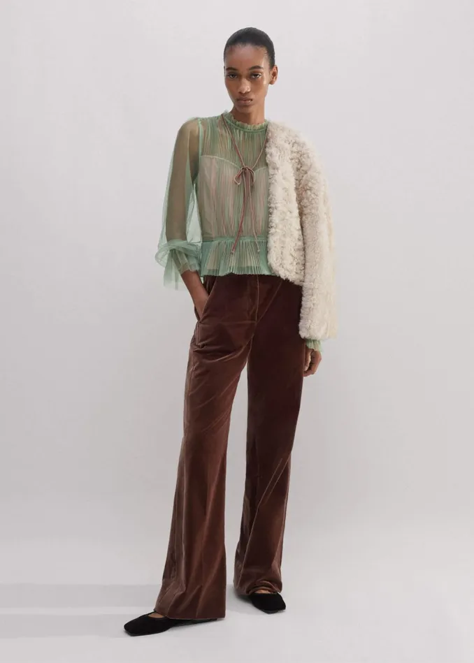 Women Tulle Top Tie Pistachiopink MEEM