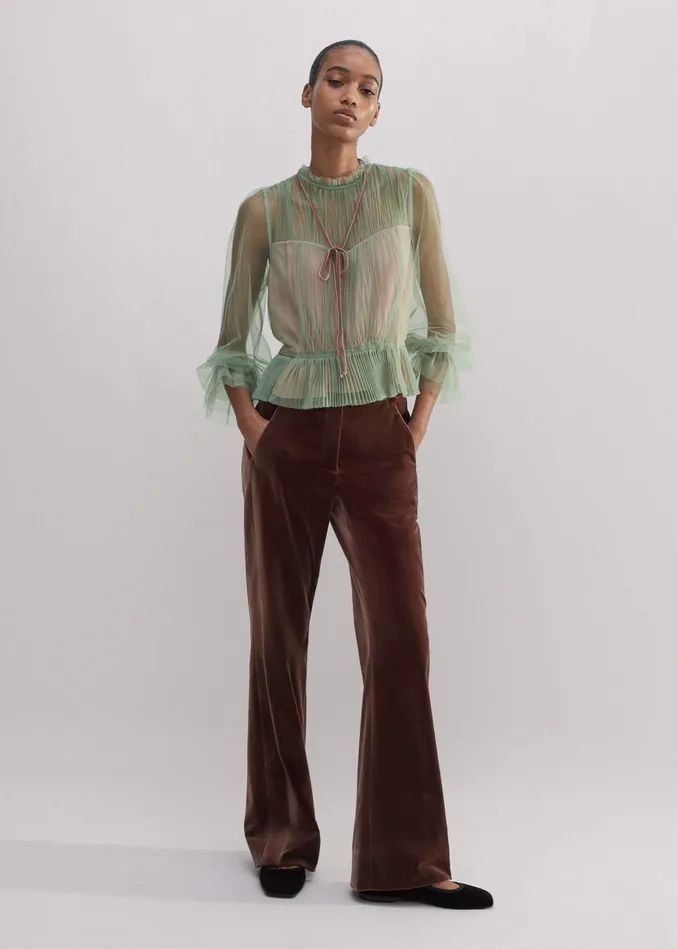 Women Tulle Top Tie Pistachiopink MEEM
