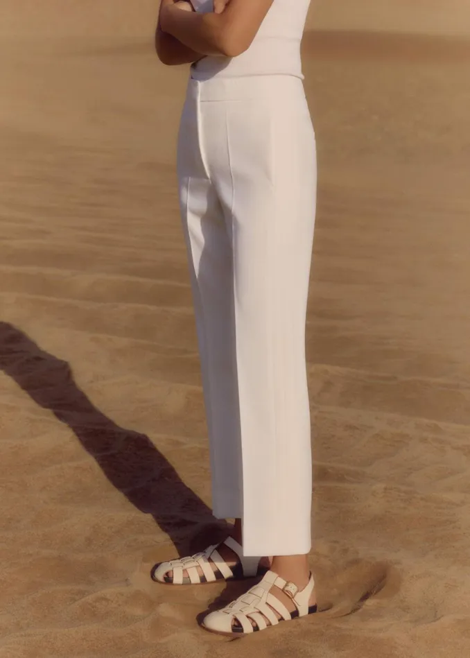 Women Tux Slim Crop Pant Fresh White MEEM