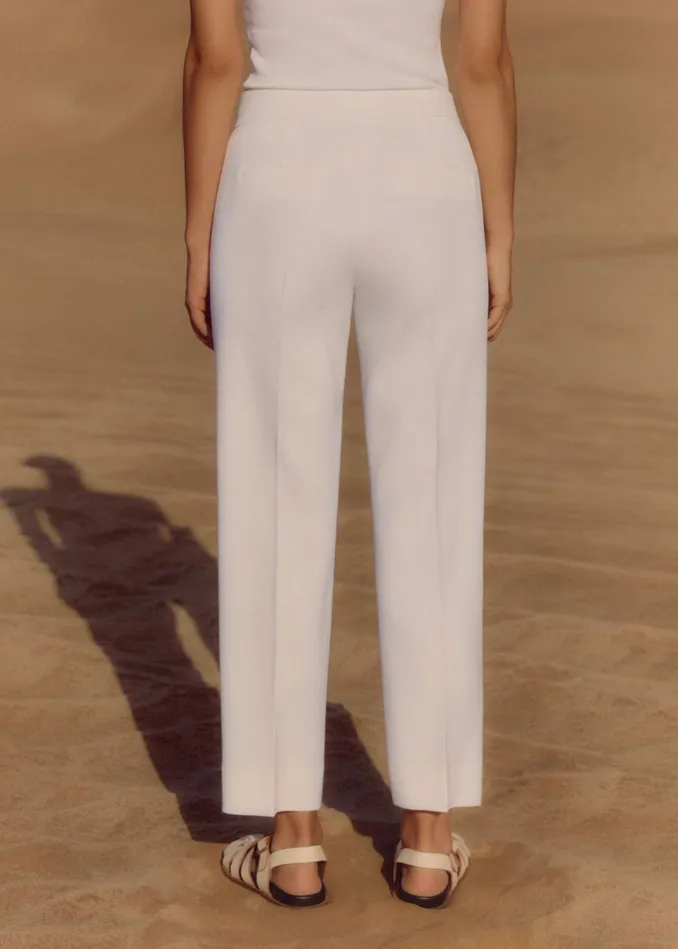 Women Tux Slim Crop Pant Fresh White MEEM
