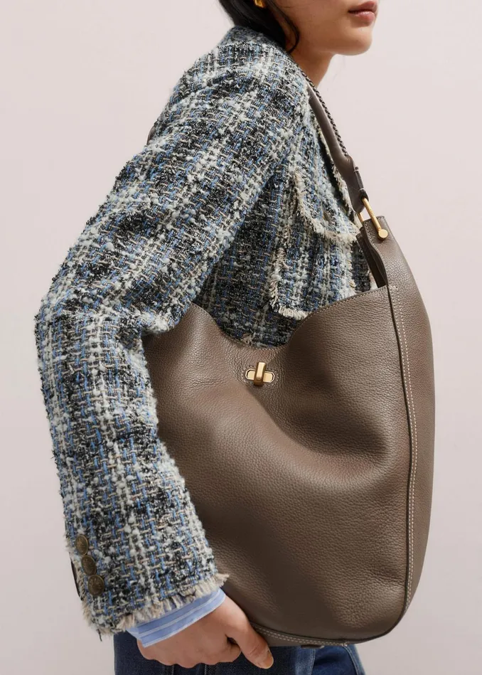 Women Twist Lock Tote Grey MEEM