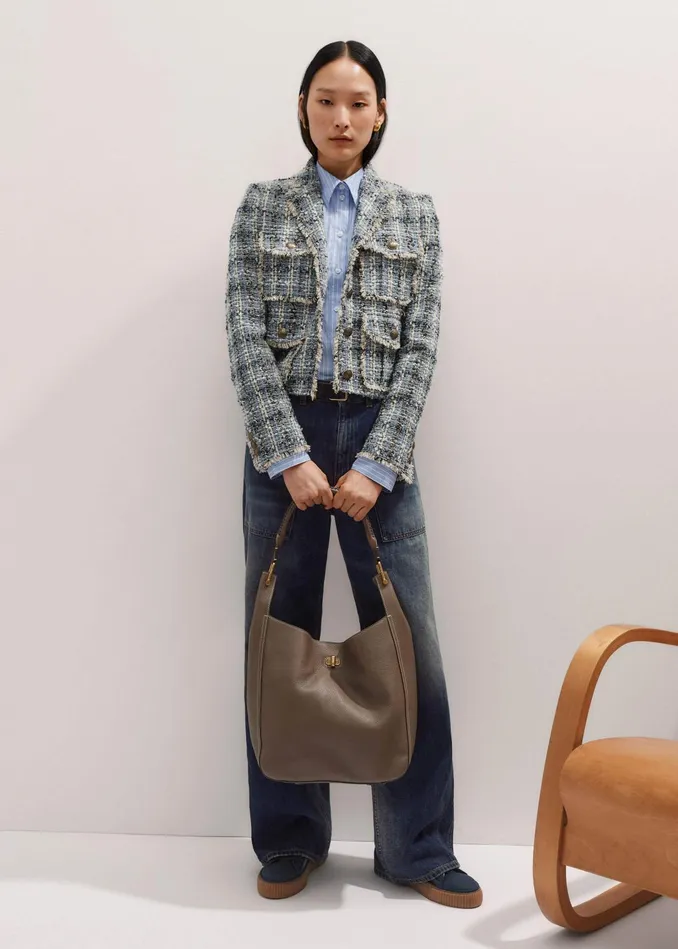 Women Twist Lock Tote Grey MEEM
