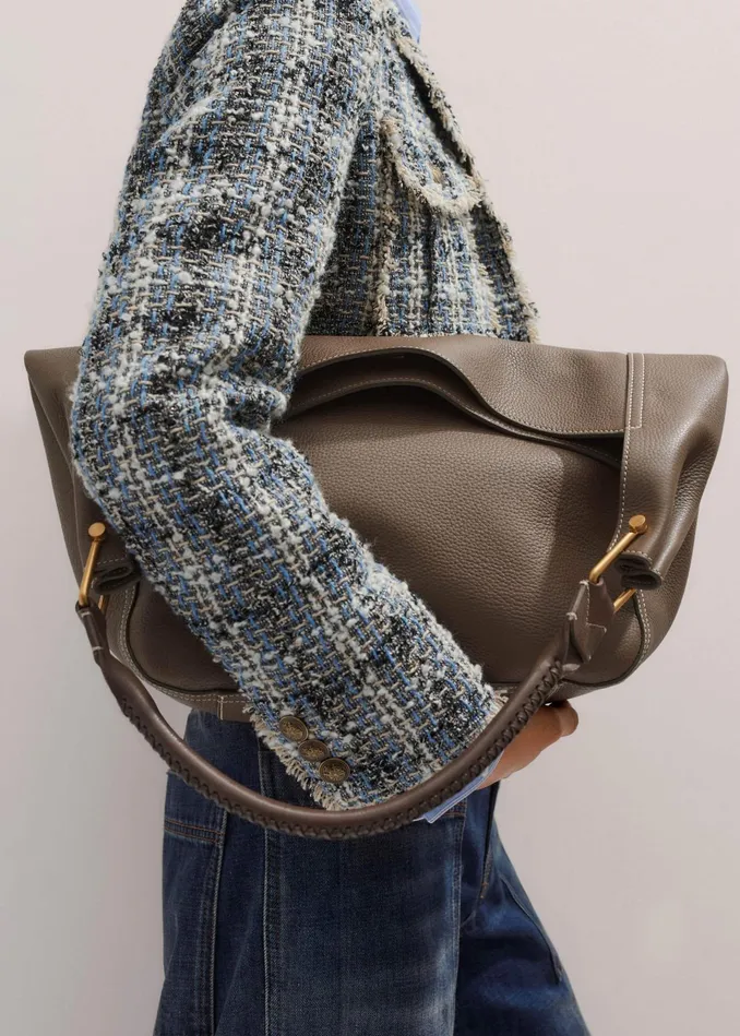Women Twist Lock Tote Grey MEEM