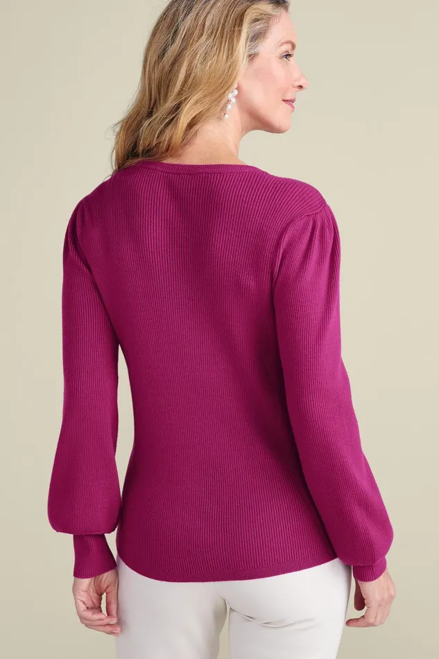 Women Tyla Button Shoulder Sweater Festival Fuschia Soft Surroundings Tops Women Tyla Button Shoulder Sweater Festival Fuschia Soft Surroundings Tops