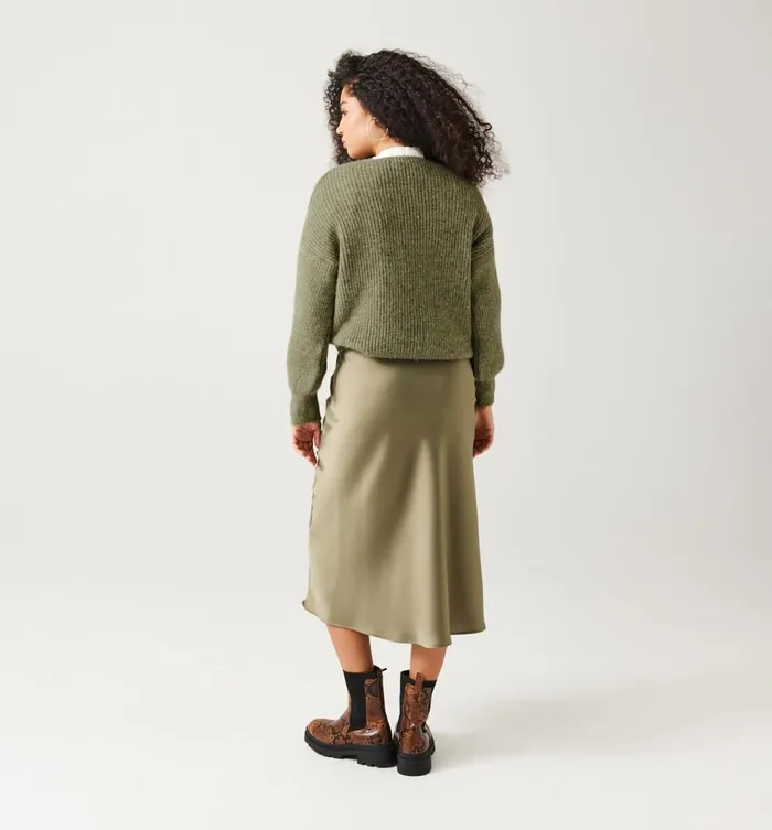 Women VNeck Ribbed Jumper 8211 Khaki Promod Jumpers And Cardigans Women VNeck Ribbed Jumper 8211 Khaki Promod Jumpers And Cardigans