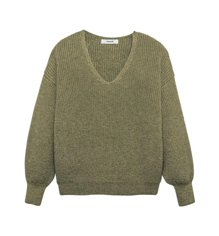 Women VNeck Ribbed Jumper 8211 Khaki Promod Jumpers And Cardigans Women VNeck Ribbed Jumper 8211 Khaki Promod Jumpers And Cardigans
