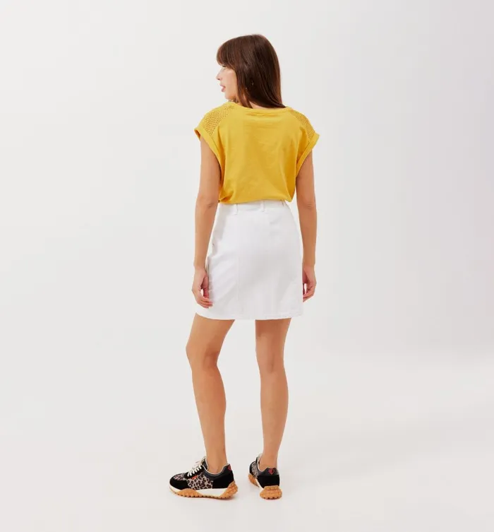 Women VNeck Top 8211 GreenYellow Promod Tops Women VNeck Top 8211 GreenYellow Promod Tops