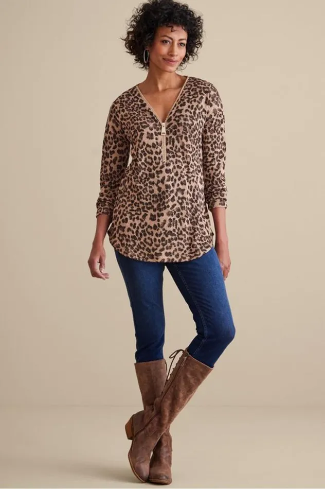 Women Valentina Zip Sweater Sangria Red Soft Surroundings Tops