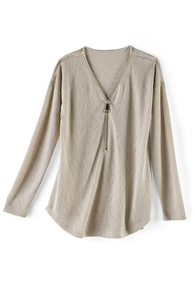 Women Valentina Zip Sweater Sangria Red Soft Surroundings Tops