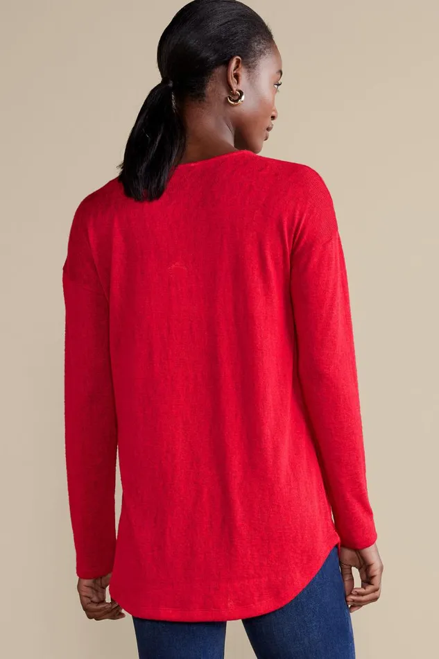 Women Valentina Zip Sweater Sangria Red Soft Surroundings Tops