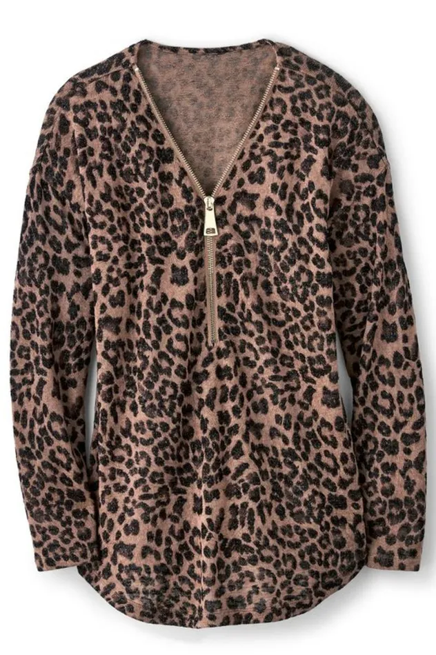 Women Valentina Zip Sweater Sangria Red Soft Surroundings Tops