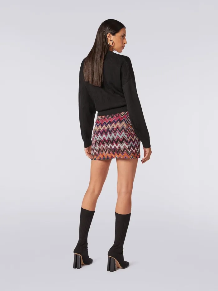 Women Viscose Chevron Miniskirt With Lurex Multicoloured Missoni Skirts Women Viscose Chevron Miniskirt With Lurex Multicoloured Missoni Skirts