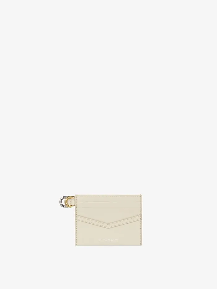 Women Wallets and Card Holders Givenchy Voyou Card Holder In Leather Natural Beige