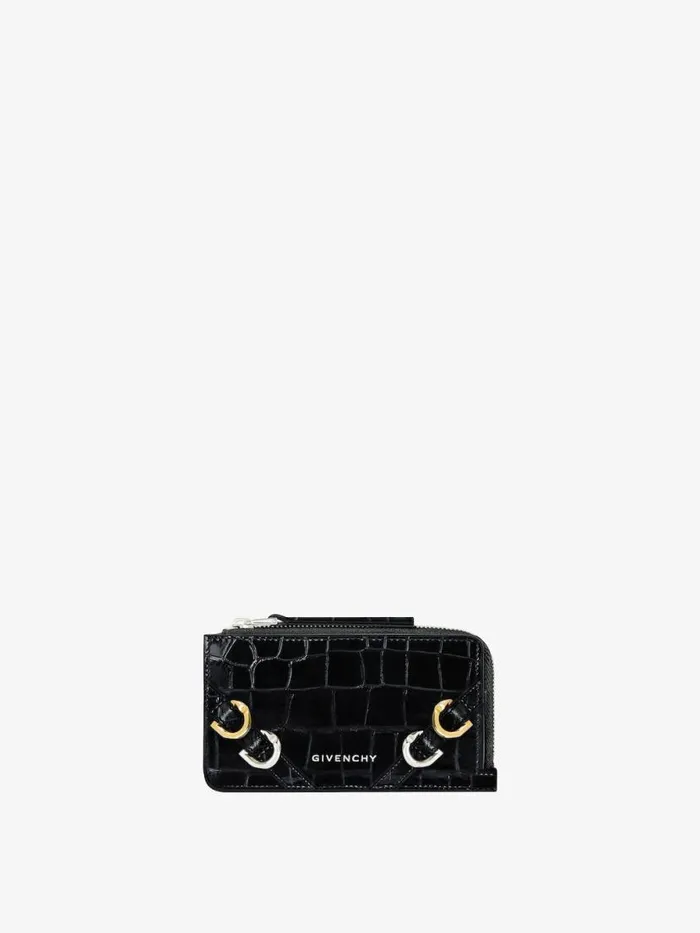 Women Wallets and Card Holders Givenchy Voyou Zipped Card Holder In Leather Black