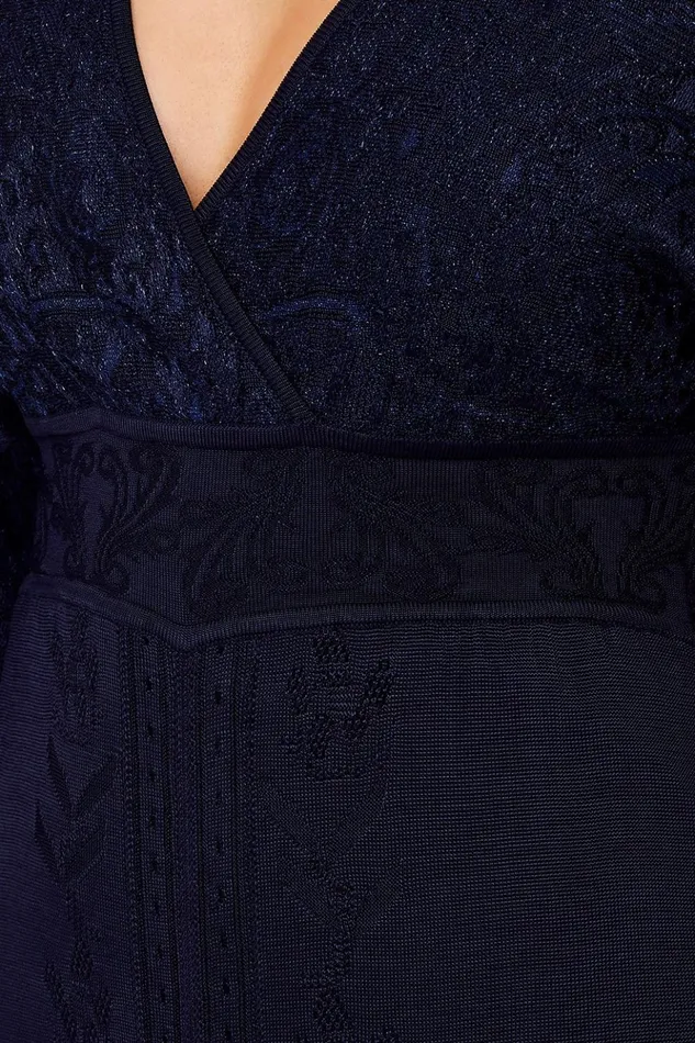 Women Wedding Guest Dresses Camilla Pointelle Knit Dress Midnight Meeting