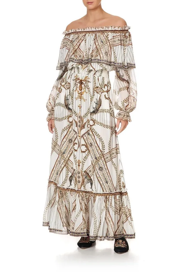Women Wedding Guest Dresses Camilla Ruffle Hem Long Dress Mind Your Manor