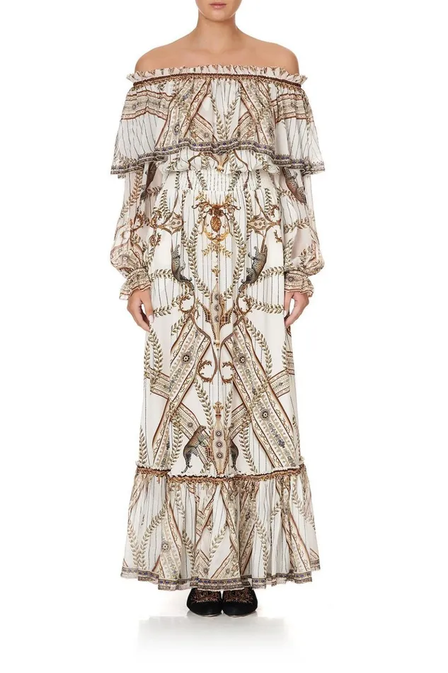 Women Wedding Guest Dresses Camilla Ruffle Hem Long Dress Mind Your Manor