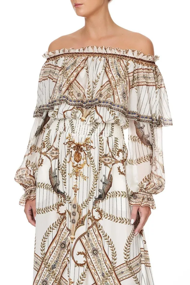 Women Wedding Guest Dresses Camilla Ruffle Hem Long Dress Mind Your Manor