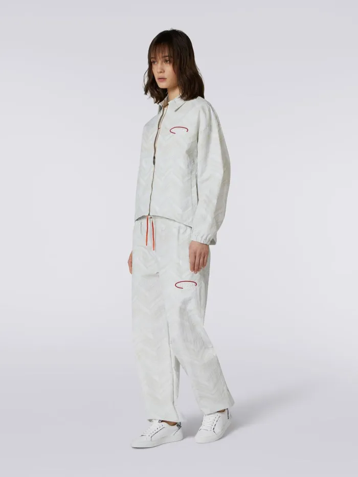 Women Windbreaker In Nylon Chevron White Missoni Sport Women Windbreaker In Nylon Chevron White Missoni Sport