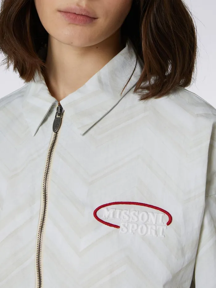 Women Windbreaker In Nylon Chevron White Missoni Sport Women Windbreaker In Nylon Chevron White Missoni Sport