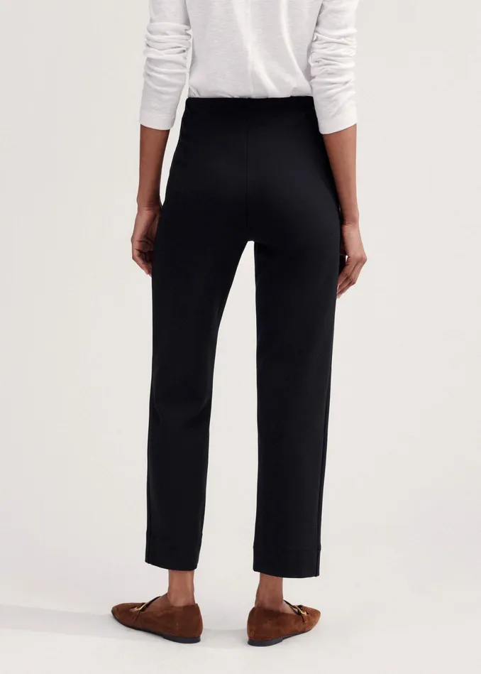 Women WoolBlend Travel Tailoring Slim Crop Pant Black MEEM