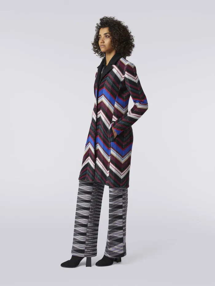 Women Wool Coat With Zigzag Weave Multicoloured Missoni Coats and Jackets Women Wool Coat With Zigzag Weave Multicoloured Missoni Coats and Jackets