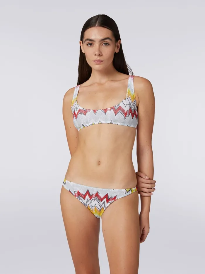 Women Zigzag Knit Bikini With Multiple Techniques Multicoloured Missoni Swimsuits