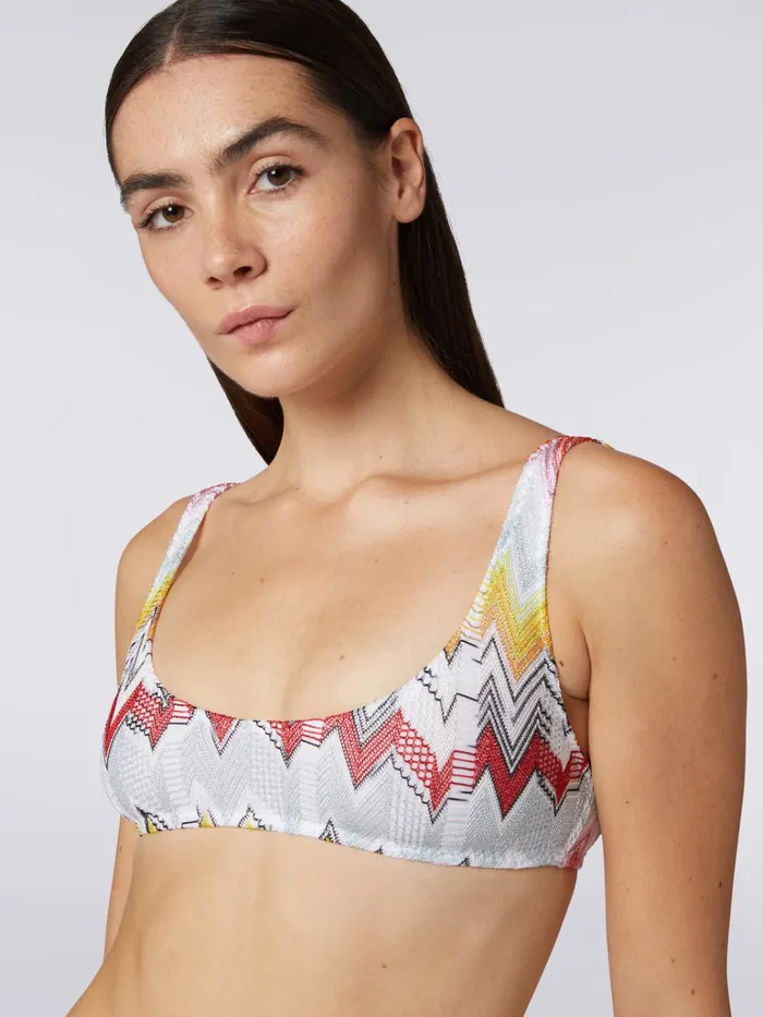 Women Zigzag Knit Bikini With Multiple Techniques Multicoloured Missoni Swimsuits