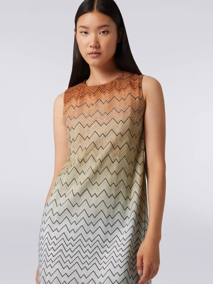 Women Zigzag Viscose Blend Mini Dress With Lurex White Missoni Dresses Women Zigzag Viscose Blend Mini Dress With Lurex White Missoni Dresses