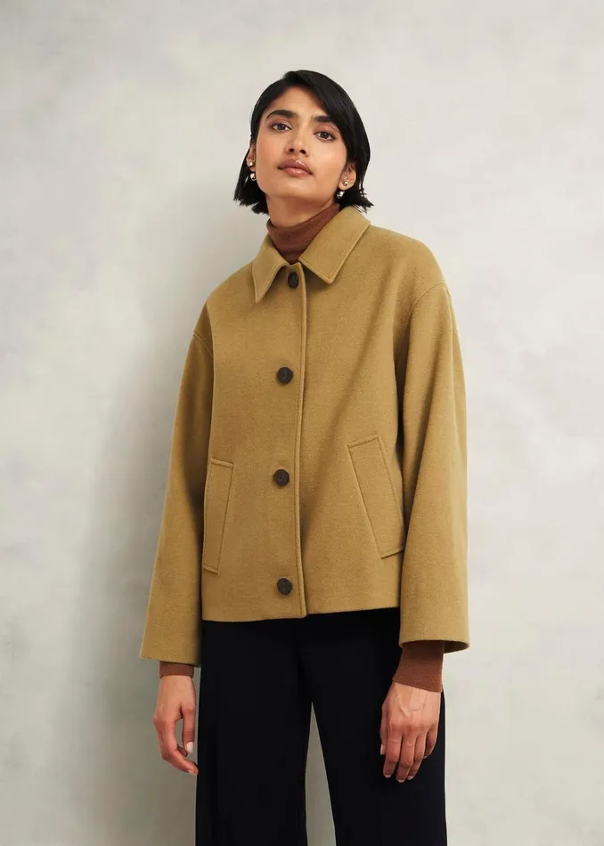 Women Zoe Wool Blend Jacket Hobbs Camel Hobbs Coats and Jackets