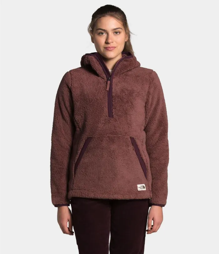 Womens The North Face Fleece CAMPSHIRE PULLOVER HOODIE 20 Marron Purpleroot Brown