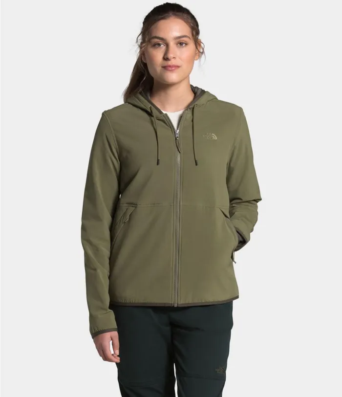 Womens The North Face Fleece Mountain Sweatshirt Hoodie 30 Burnt Olive Green