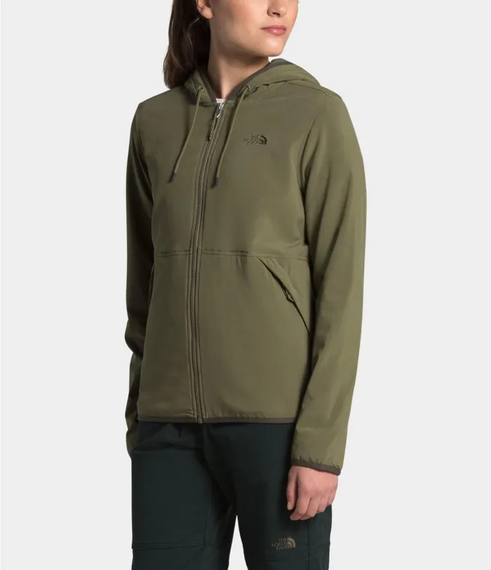 Womens The North Face Fleece Mountain Sweatshirt Hoodie 30 Burnt Olive Green