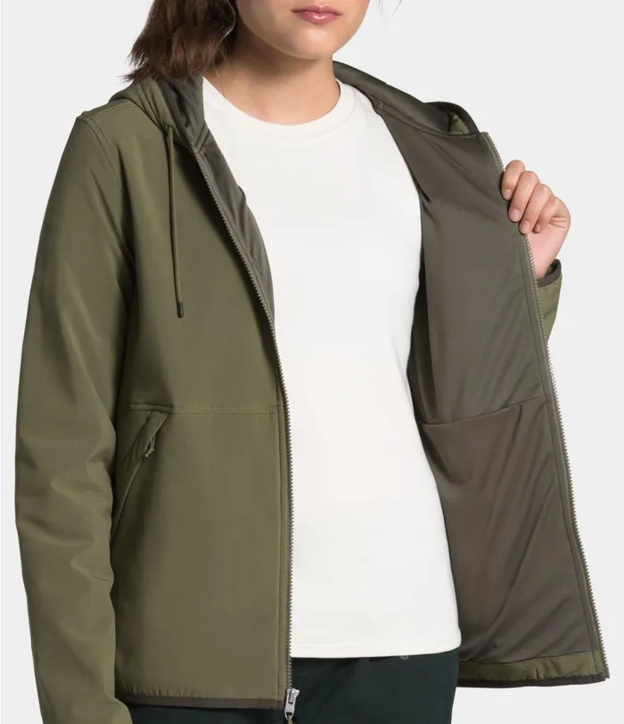 Womens The North Face Fleece Mountain Sweatshirt Hoodie 30 Burnt Olive Green