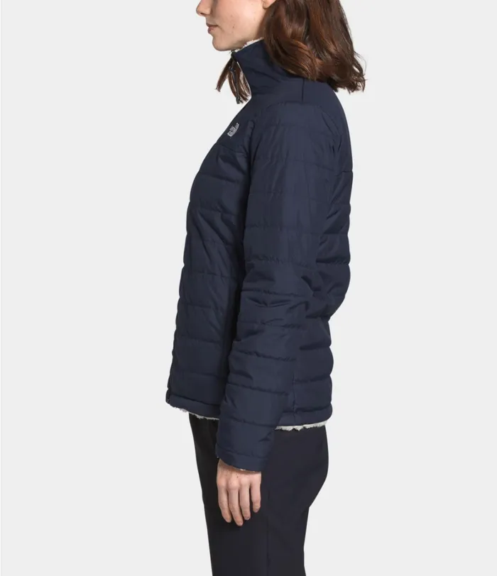 Womens The North Face Insulated and Down Jackets Mossbud Insulated Reversible Jacket Aviator Navyvintage White