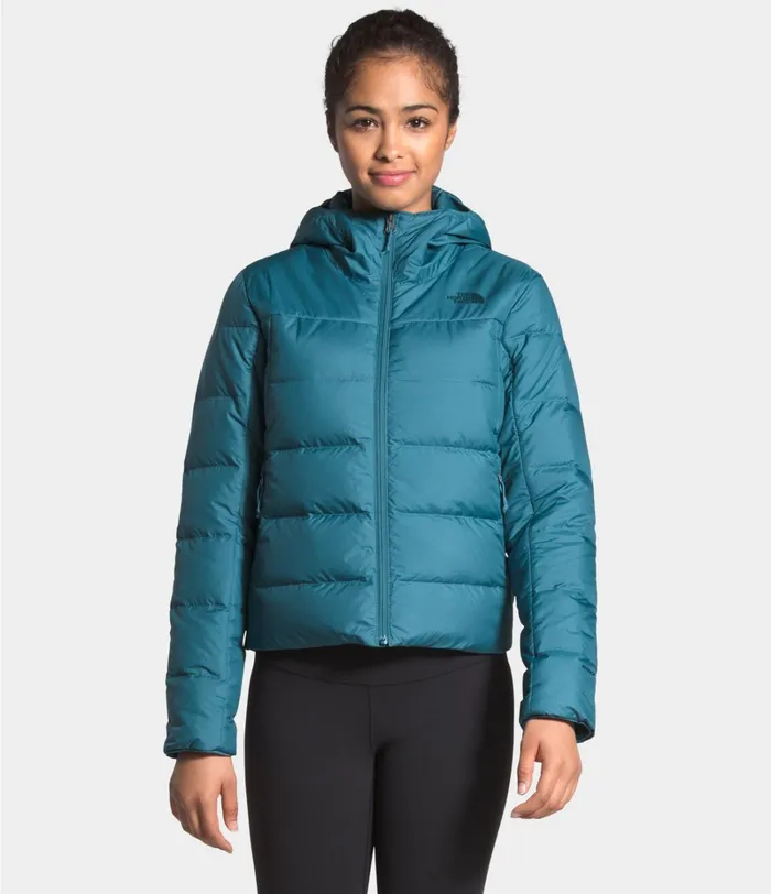 Womens The North Face Insulated and Down Jackets Vallecitos Hoodie Mallard Blue