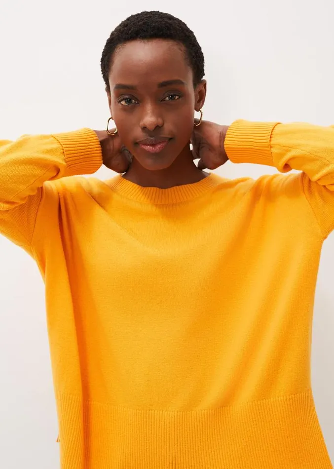 Yazin Boxy Knit Jumper Orange Women Phase Eight Knitwear