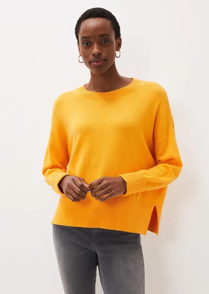 Yazin Boxy Knit Jumper Orange Women Phase Eight Knitwear