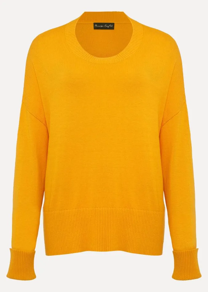 Yazin Boxy Knit Jumper Orange Women Phase Eight Knitwear