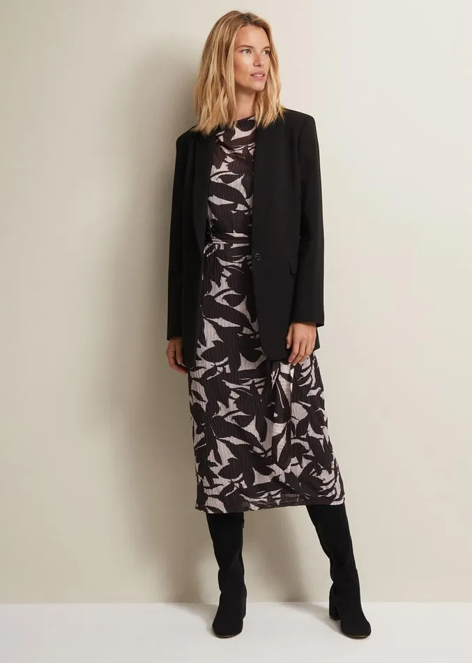 Yvonne Floral Midi Dress Black Multi Women Phase Eight Dresses