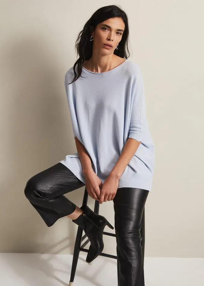 Zienna Light Blue Jumper Pale Blue Women Phase Eight Knitwear