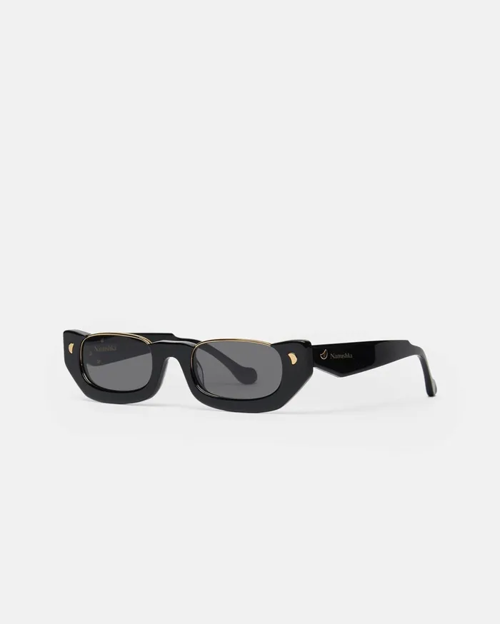 Zorea BioPlastic HalfMoon Sunglasses Black WomenMen Nanushka Eyewear