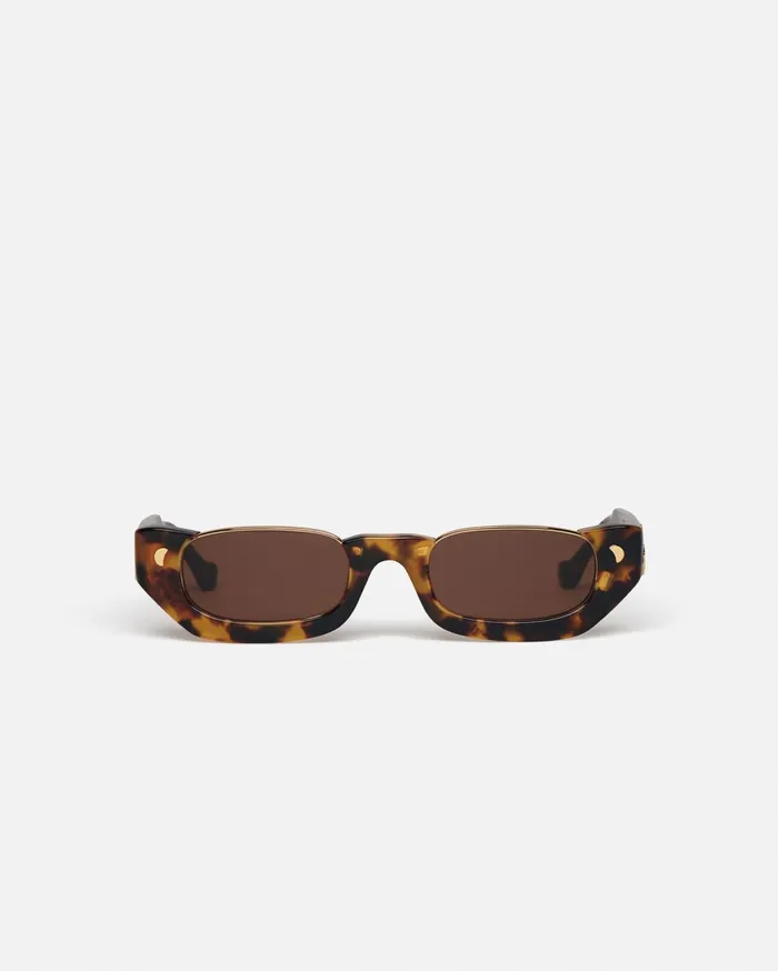 Zorea BioPlastic HalfMoon Sunglasses Dark Amber WomenMen Nanushka Eyewear