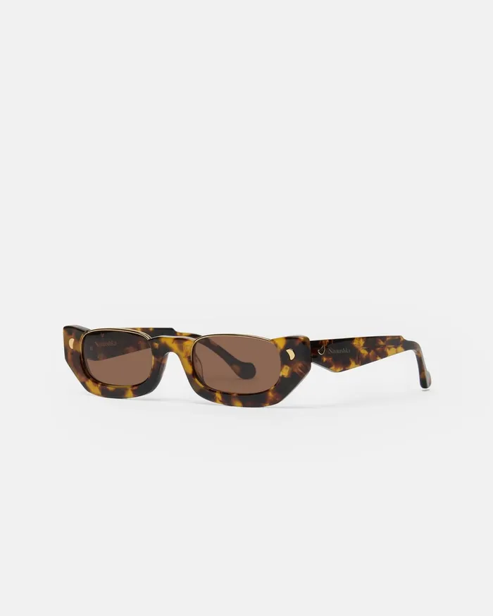 Zorea BioPlastic HalfMoon Sunglasses Dark Amber WomenMen Nanushka Eyewear